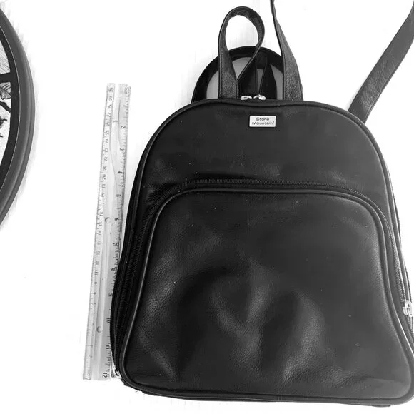 BACKPACK LEATHER Stone Mountain Lots Storage Very Soft Unisex Amazon.com | Stone Mountain Dome Leather Multi-Pocket  main image 2